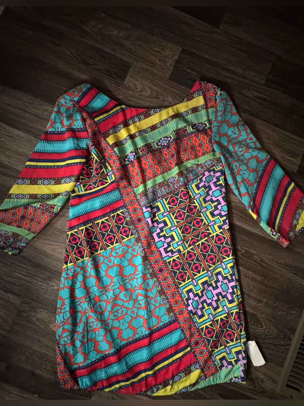 Ark & Co Multicolor Geometric & Floral Print Shift Dress